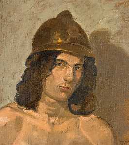 Young man with helmet (Portrait of Alain)