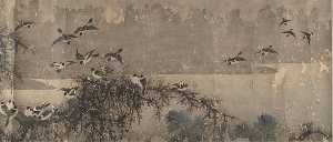 Landscape with White Breasted Crows