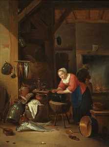Interior with Women, Fish and Kettles