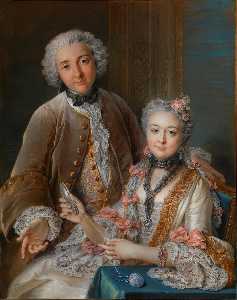 doppio ritratto Presunto rappresentare françois de jullienne e marie Elisabetto de séré de rieux