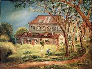 English Student Dorm of Changrong Girls' High School Chen Cheng po 1941 Canvas Oil painting 91×116.5 cm 中文 長榮女中學生宿舍 陳澄波 1941 畫布‧油彩 91×116.5 cm。