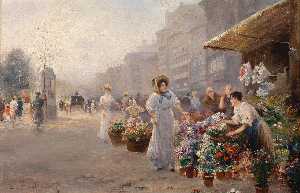 The flower market in Paris