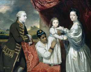 george clive e la sua famiglia con una cameriera indiana