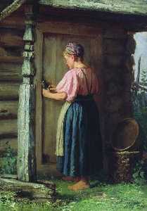 Girl at the Barn Door