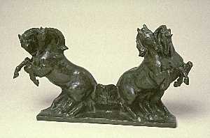 Two Teams of Horses, fragment of an Advanced Sketch Model for the Apotheosis of Democracy Pediment, House of Representatives, U.S. Capitol Building