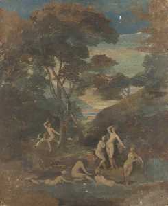 Classical Figures in a Wooded Landscape