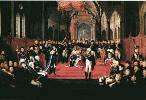 Coronación de carl xiv johan de noruega asícomo Suecia en nidaros Catedral 1818