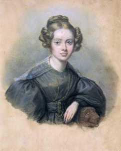 Portrett av Christine Kemp, gift Keilhau. (Balthazar Keilhau 1797 1858)