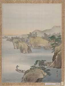 scena di fiume con  roccioso  colline  come  sullo sfondo