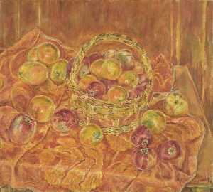 Fruit in Basket (Still Life, Apples)