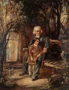 Reverend Thomas Chalmers (1780–1847), Preacher and Social Reformer, with his Grandson Thomas Chalmers Hanna (after a calotype by Robert Adamson and David Octavius Hill)