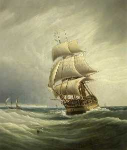 Three Masted Ship before the Wind