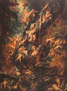 la caduta dei dannati ( copia dopo peter Paolo Rubens )