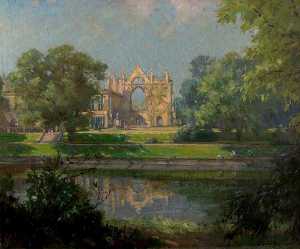 Newstead Abbey from the East, Nottinghamshire (Eagle Pond, Newstead Abbey)