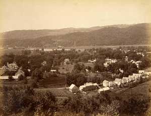 vista al oeste de pavillion , desde el álbum Vistas Charlestown , nueva hampshire