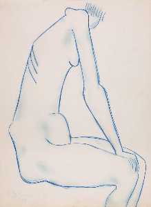 (Untitled Seated Nude with Prominent Bones)