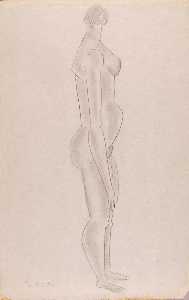 (Untitled Standing Female, Side View, with Knobby Knees)