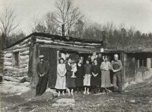 The Bittenger family and his cabin in which they live. Garrett County, Maryland