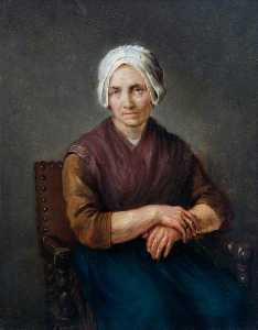 retrato de un sentada  campesinas  mujer