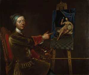 Ricardo Waitt ( re . 1732 ) , Botas retrato Pintor , autorretrato
