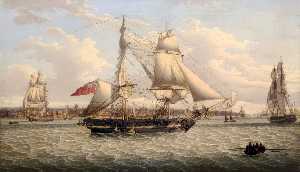 A Sailing Ship in the Mersey