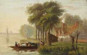 A Ferry Boat with Cattle