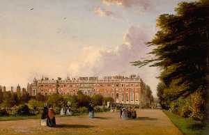 View of the South Front of Hampton Court Palace from the Broad Walk