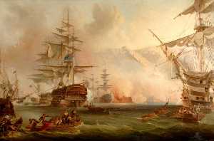 The Bombardment of Algiers, 27 August 1816 (copy after George Chambers I)