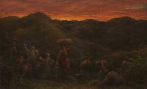 Gleaners Returning Home (An Autumnal Sunset, Surrey)