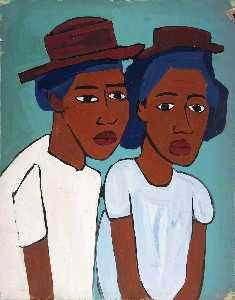 due donne con  cappelli