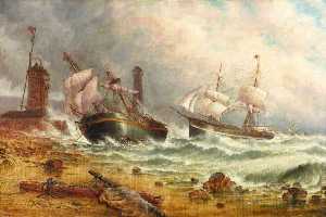 Wreck in Sunderland Harbour (as it appeared about 1850)