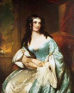 Perder Mordaunt ( Señorita Nisbett ) como constance cómo 'The Amor Chase' , Worthing Teatro , 21 Septiembre 1838