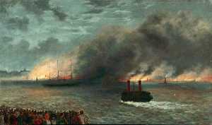 The Burning of the Liverpool Landing Stage, 28 July 1874