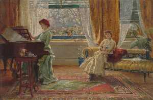 An Interior with Two Women