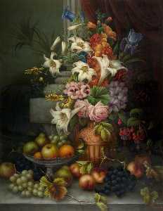 Still Life, Flowers and Fruit