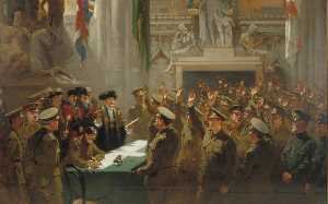 Recruiting in the Guildhall, London, by Sir Charles Wakefield