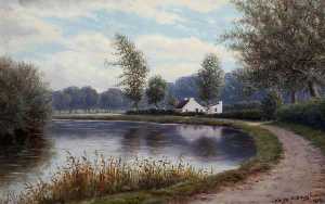 View of Molly Ward's Cottage, River Lagan