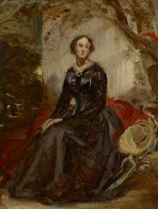 Portrait Study of a Lady Seated in a Landscape
