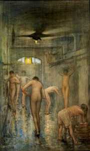 campo de prisioneros de ruhleben bañandose