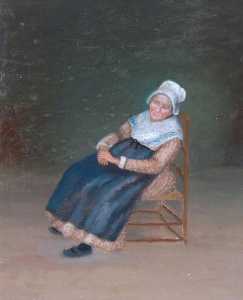 Sketch of an Old Woman at Cernay le Roi, France