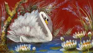 Swan and Water Lilies