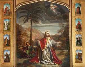 基督在客西马尼园 包围 通过 八 数字 圣人