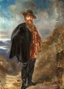 Edward Heneage Dering (1826–1892), Standing, in Boots and a Cloak (in the Highlands )