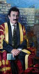 Lord Robert Winston (b.1940), Chancellor of Sheffield Hallam University from 2001 (triptych, centre panel)