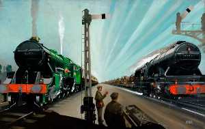 All Clear for the Guns on British Railways (Railway Executive Committee poster artwork)