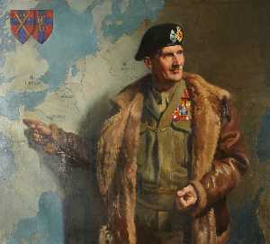 元帅 伯纳德 'Monty' 蒙哥马利 ( 1887–1976 ) , 指挥官 在 首席 , 21st 军队 集团 , 第二  世界 战争 ( 弗兰克后 ø . 索尔兹伯里 )
