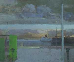 Folkestone Harbour, Rainclouds, Evening
