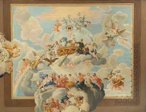 Ceiling, The King's Grand Stairs, Hampton Court Palace (after Antonio Verrio)