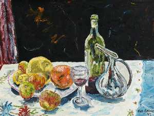 Натюрморт с фруктами и вином