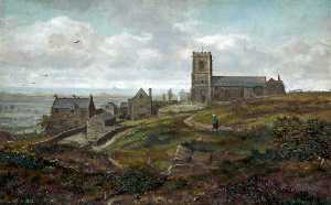 Wallasey Old Church and Manor House, Wirral, c.1853